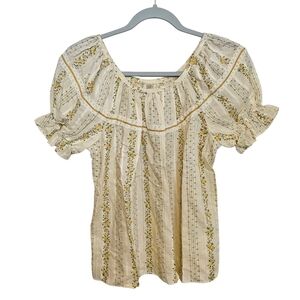 Vintage 70s Rockmount Ranch Wear Puff Sleeve Floral Cottagecore Blouse